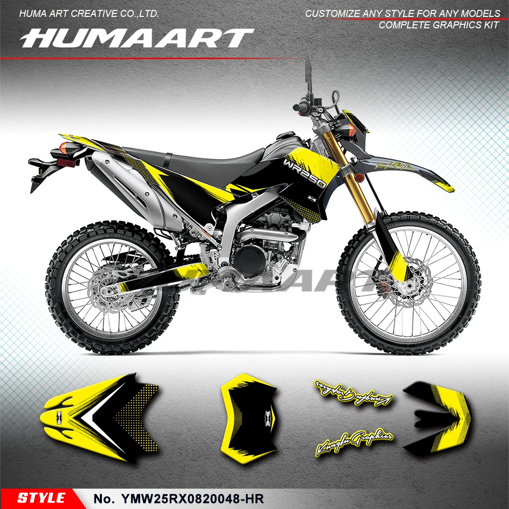 Фото Наклейки HUMAART Custom Racing Graphics для Yamaha WR250R WR250X 2008 2009 2010 2011 2012 2013 2014 2015-2020, YMW25RX0820048-HR №1
