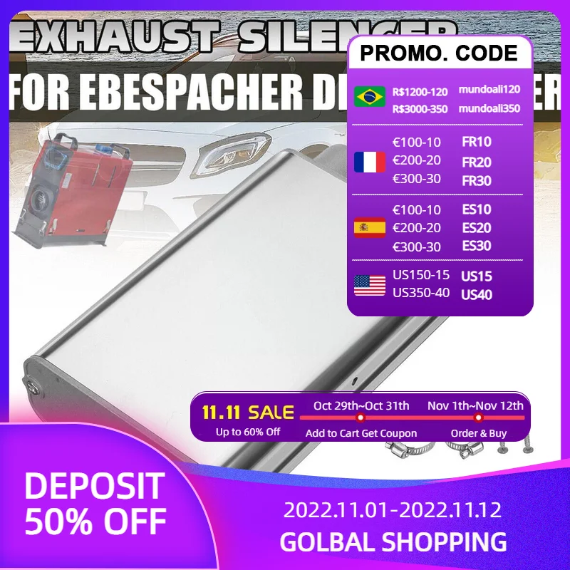 

Глушитель 24 мм, Модернизированный зажимной кронштейн, автомобильный воздушный парковочный нагреватель, выхлопная труба из нержавеющей ста...