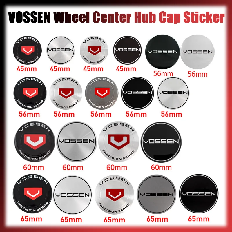 

4PCS VOSSEN 45mm 56mm 60mm 65mm Emblem Badge Hubcap Cover Car Wheel Center Hub Cap Sticker Decal Auto Accessories