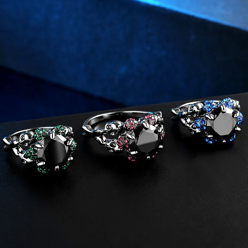 

Womens Ring Korean Fashion Accessories Womens Luxury Jewelry Geometry Inlaid Zircon Retro Punk Alloy Ring Womens Wedding Jewelry