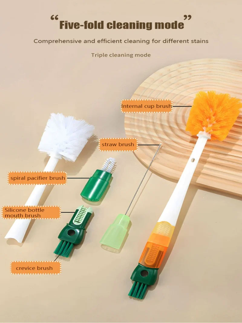 Щетка AllinOne Cup Brush с длинной ручкой для очистки моркови зернистых пазов и соломинок