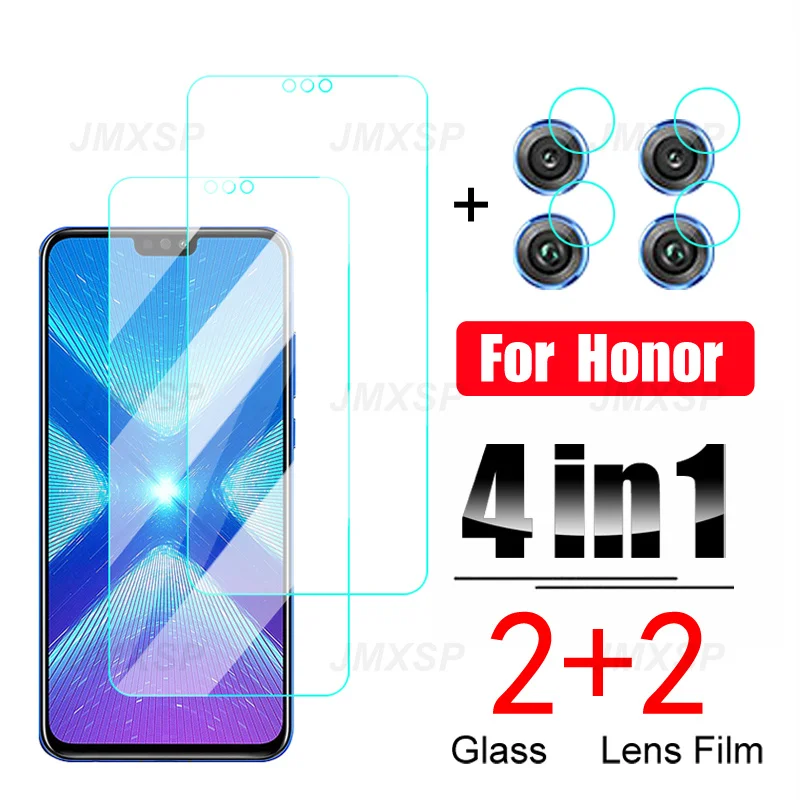 

Закаленное стекло 4 в 1 для Huawei Honor 7X/8X/9X/7S/7A/7C, Защитное стекло для Honor 8C, 8S, 8A, 9C, 9S, 9A Play, стеклянная пленка для объектива