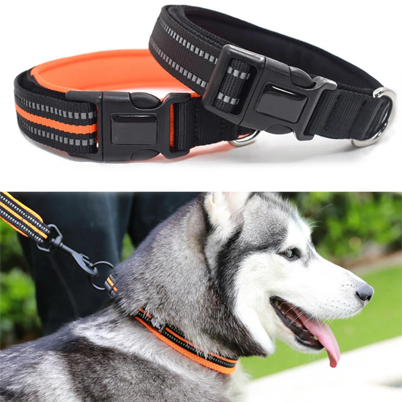 

Pet Reflective Silk Collar Adjustable Dog Light Harness Mesh Breathable Flashing Necklace Anti-Lost Luminous Collar Cat Supplies