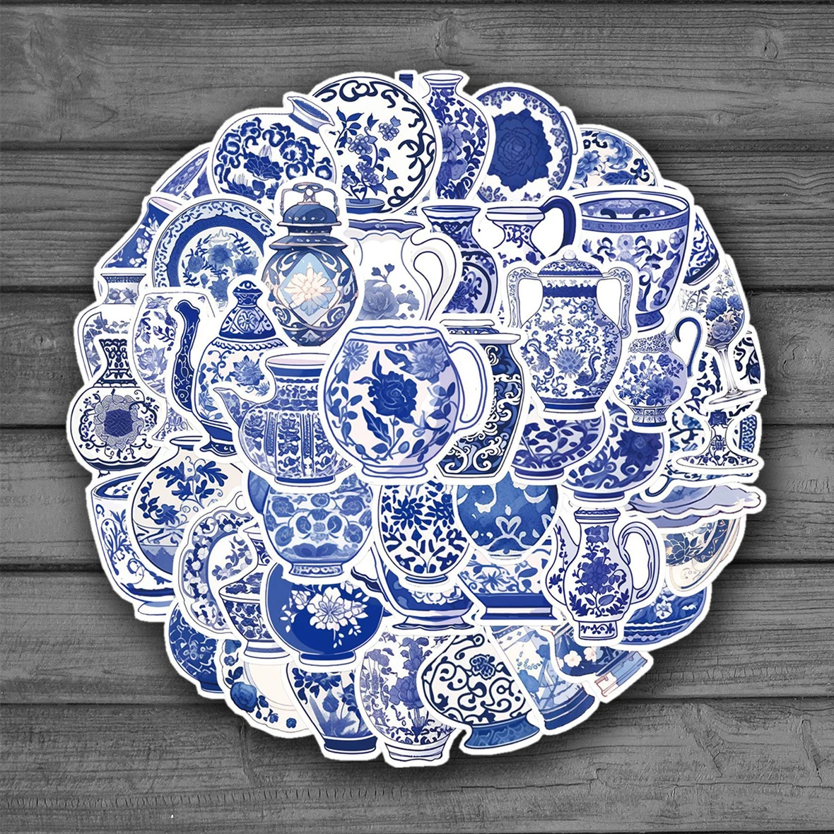 

Наклейки фарфоровые в китайском стиле, 50 шт.