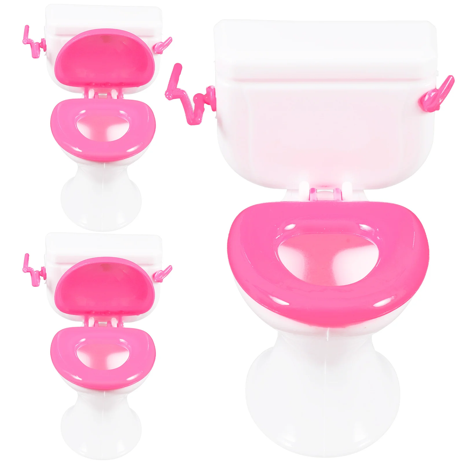 

3 Pcs Miniature Classic Bathroom Toy Furniture Dollhouse Dollhouses Girls Cake Decor Toilet Topper Washing Machine Baby Potty