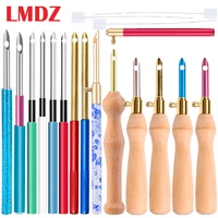 lmdz 15 types punch poke needle adjustable embroidery stitching punch threader cross stitch tools sewing needles accessories