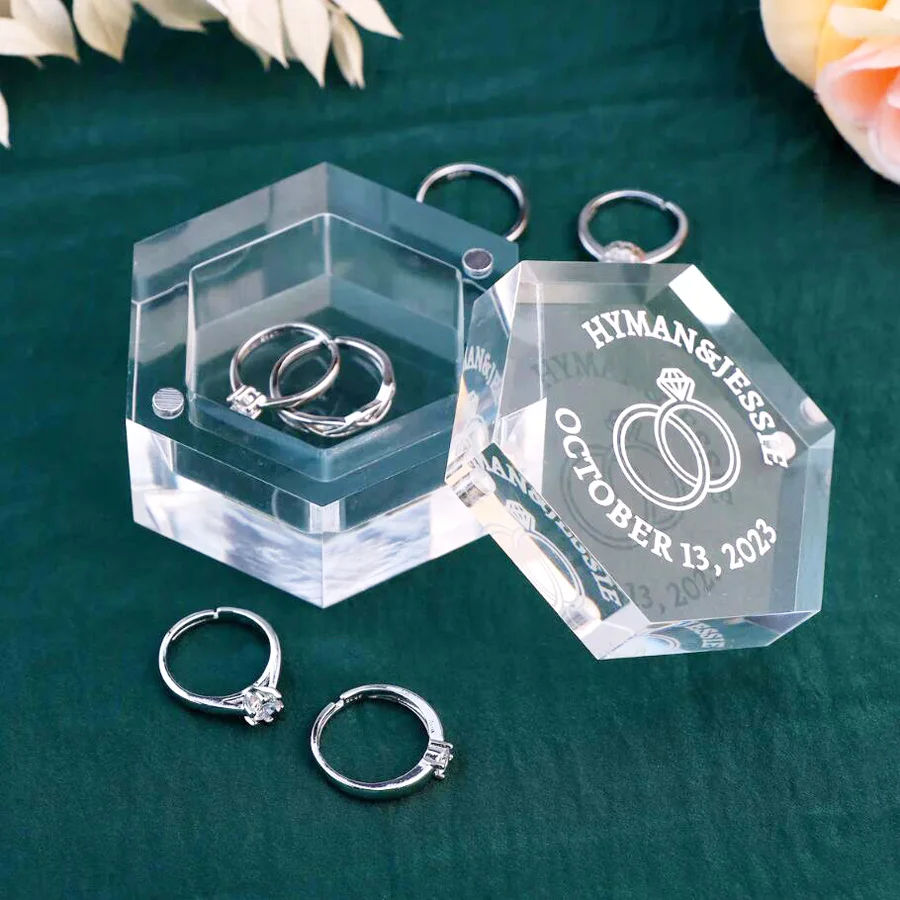 

Акриловая прозрачная шестигранная коробка для колец