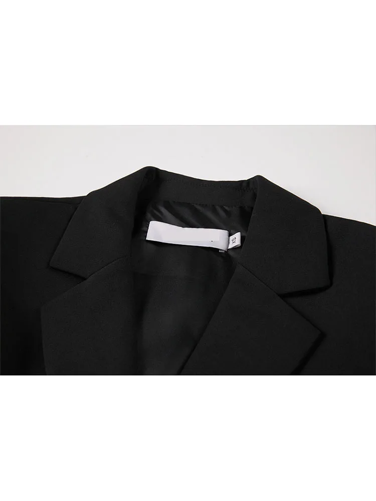 Женский блейзер с длинным рукавом черная Повседневная Свободная куртка