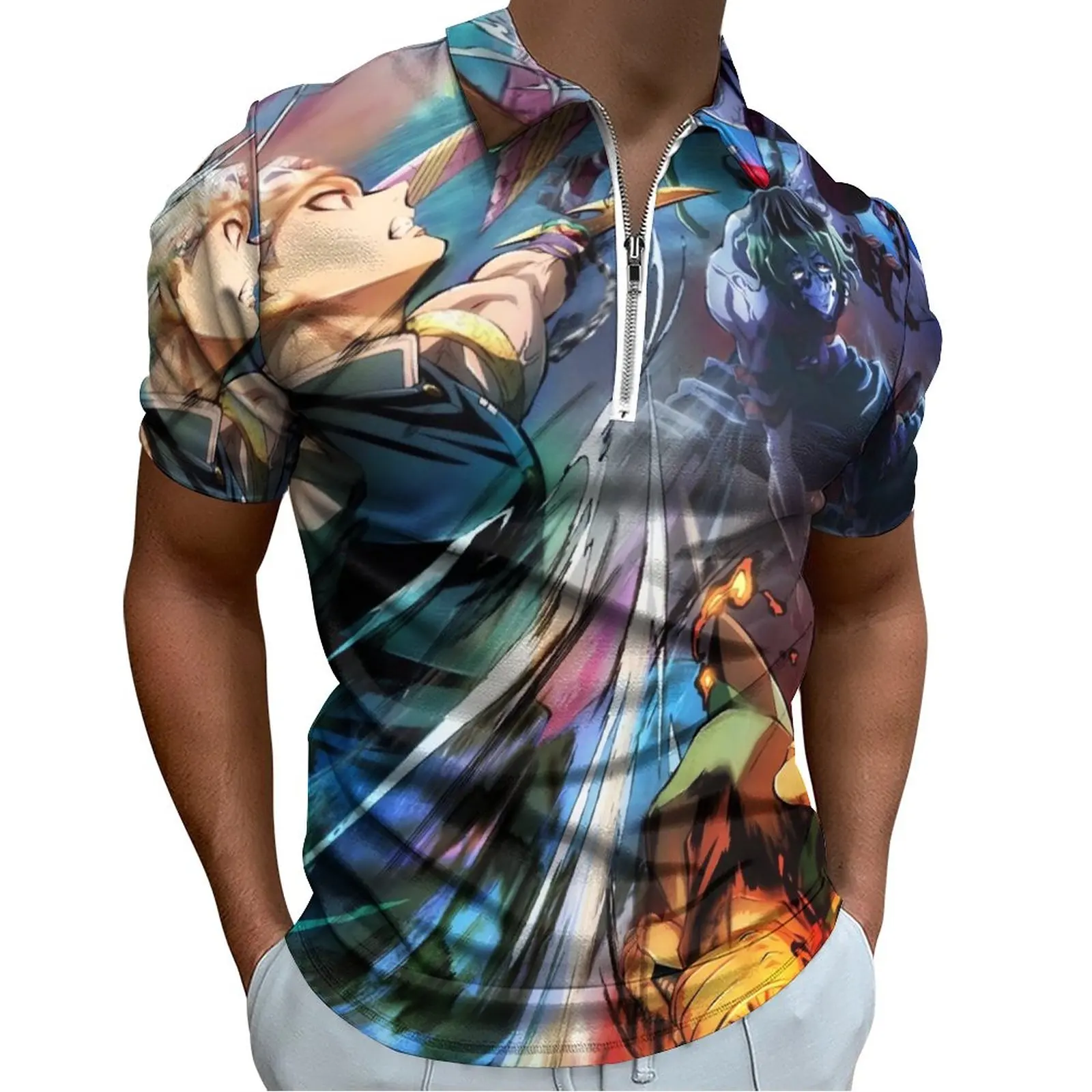 

Demon Slayer Casual T-Shirts Kimetsu No Yaiba Polo Shirt Vintage Shirt Summer Short Sleeves Pattern Clothing Big Size