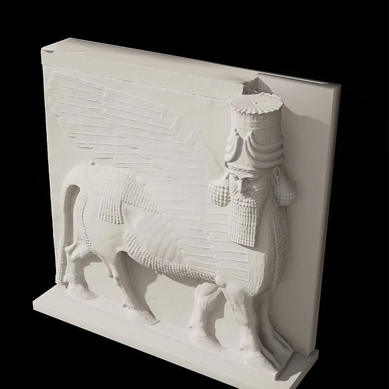 Гипсовая скульптура крылатая голова коровы