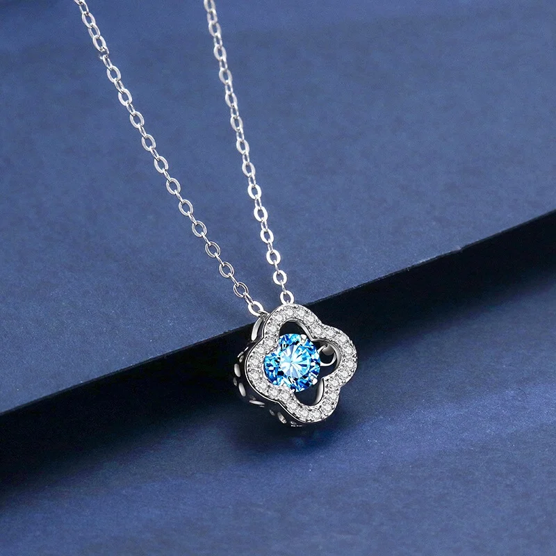 

Женское ожерелье из серебра 925 пробы с цирконом и сапфиром