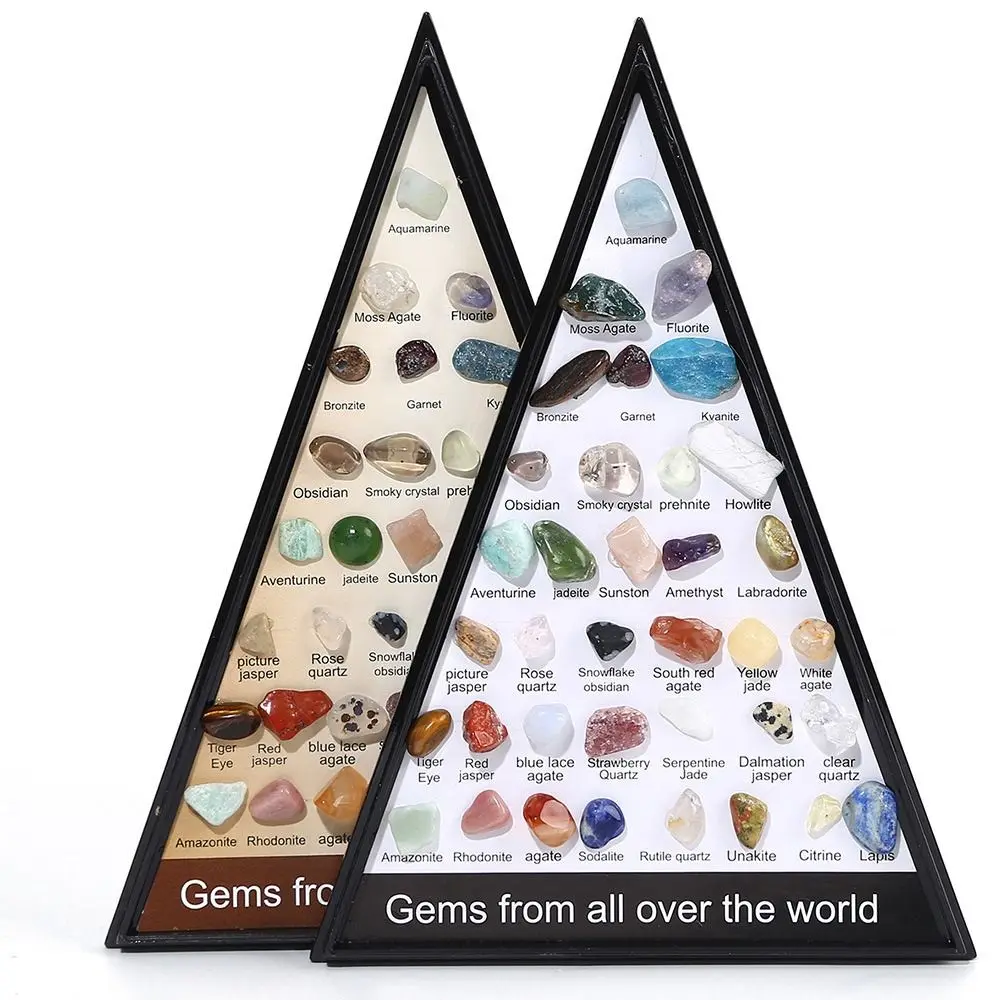 36PCS/Box Mineral Specimens Gems From All Over The World Healing Crystal Quartz Samples Gift Geography Teaching Decoration