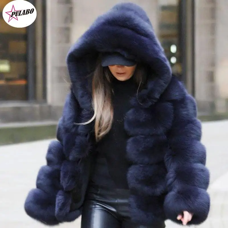 

XS-4XL Mink Coats Women 2022 Winter Top Fashion Pink FAUX Fur Coat Elegant Thick Warm Outerwear Fake Fur Jacket Chaquetas Mujer