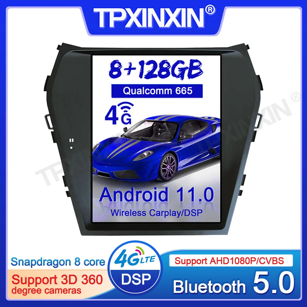 

Qualcomm 665 For Hyundai Santa Fe ix45 2013-2018 Android 11 Car Multimedia Player GPS Navigation Audio Radio Stereo Head Unit