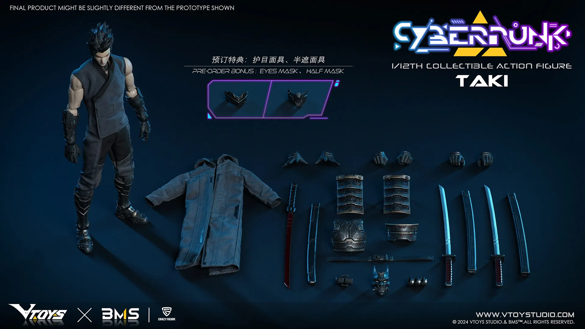 Фото В наличии: Коллекционная подвижная фигурка Vtoys VSD010 Cyberpunk TAKI Knight, масштаб 1:12 №5