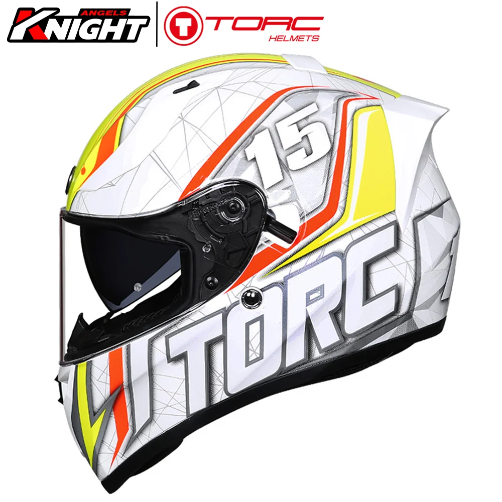 

Мотоциклетный шлем TORC с двойными линзами, всесезонный шлем для мотокросса, мотоциклетный шлем на все лицо, ECE DOT