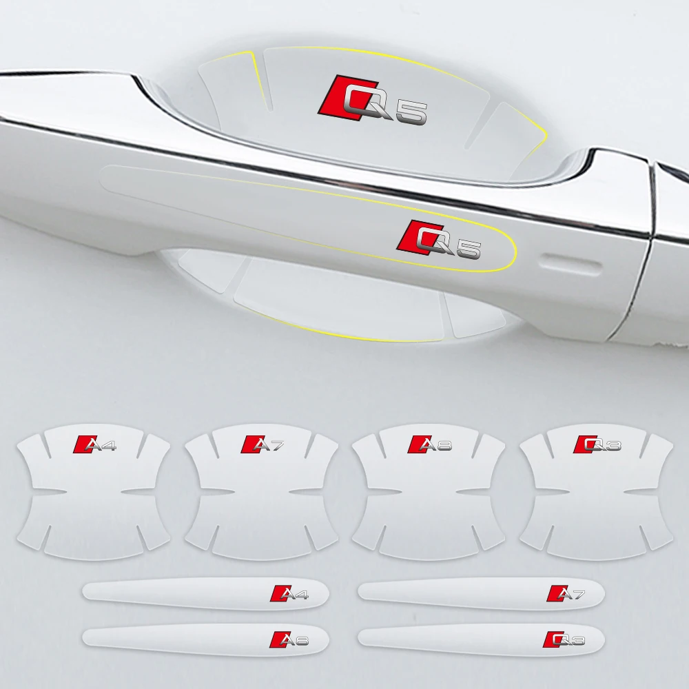 8 шт. автомобильная эмблема из ПВХ прозрачные защитные наклейки на дверную ручку