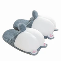 kirky ass non slip sole comfortable lovely cotton wool tricolor home slippers