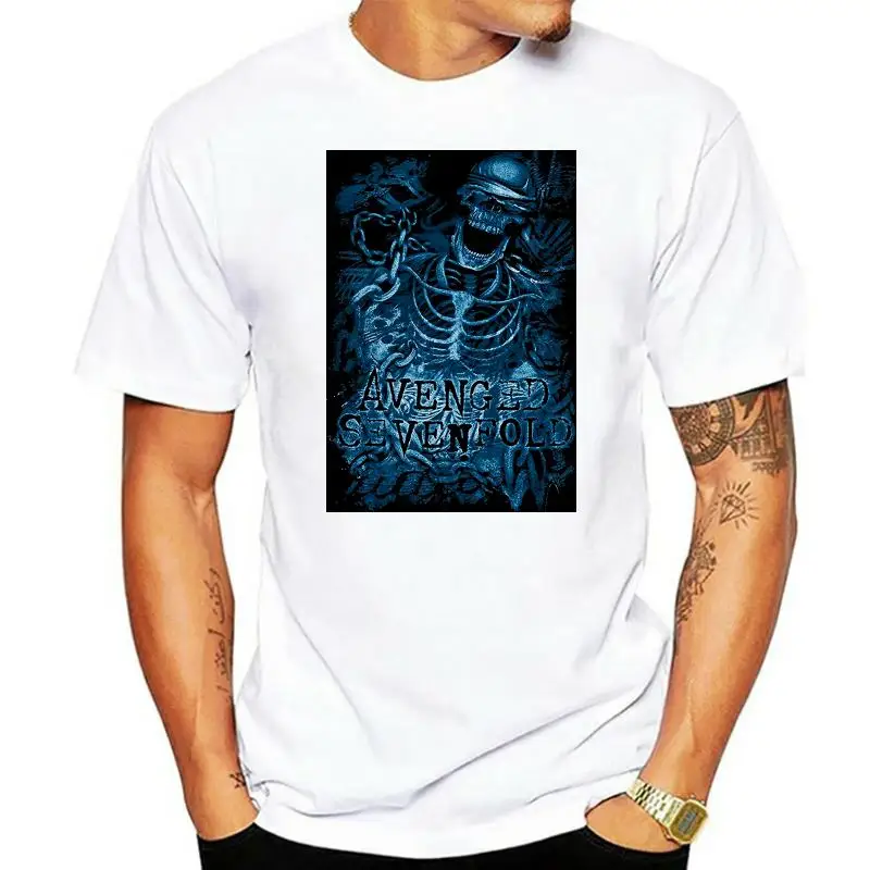 t shirt Rockoff Trade Men's Avenged Sevenfold Chained Skeleton T-Shirts Black S-3XL Men High Quality Printed Tops Tees
