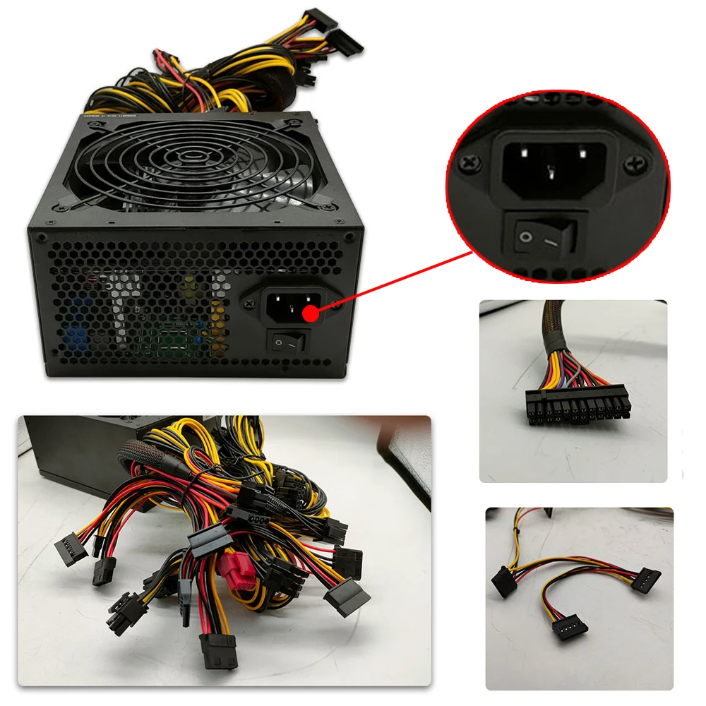 Блок питания ATX для майнинга ETH 2000 Вт поддержка 8 карт |