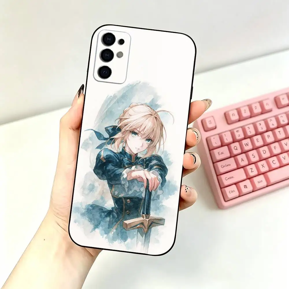 Фото Мягкий черный чехол для телефона Anime F-Fate R-Rin Saber для Samsung S26,25,24,21,22,21,20,10,9,8,7,6Ultra,Plus,Fe, Lite №5