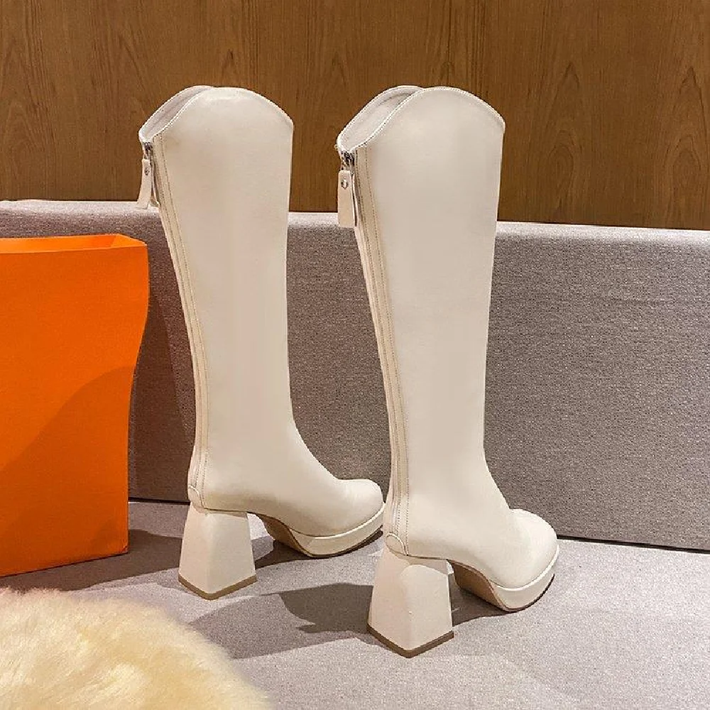 

High-heeled Western Cowboy Boots Fall/winter Women's New Summer Brown Stretch Skinny Tall Knight Boots