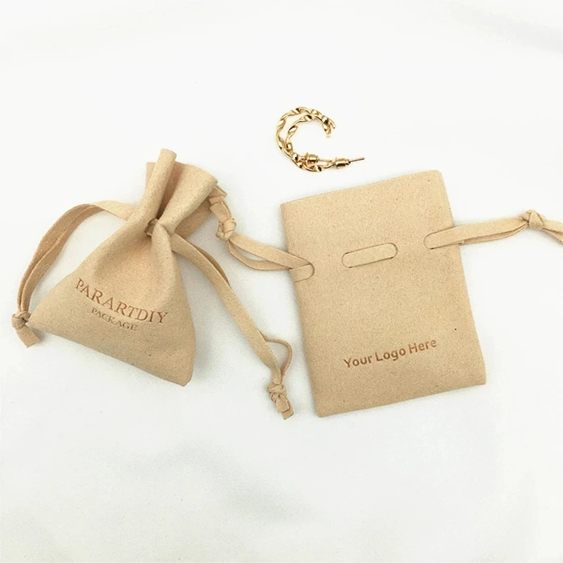 50pcs Custom Jewelry Pouch with Logo,Personalized Jewerly Bag Packaging,Micorfiber Bag,ivory,Free Shipping