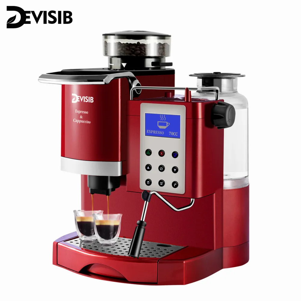 

Express Barista Coffee Machine with Espresso Burr Grinder Milk Steamer for Making Latte Cappuccino Americano 220V/110V