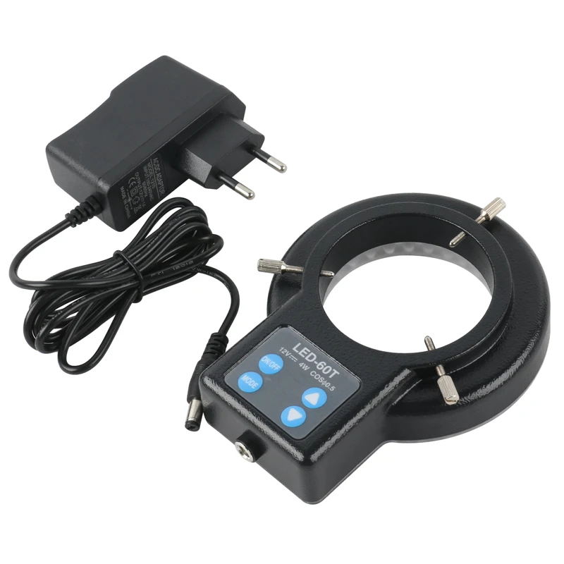 Микроскоп 60 светодиодный диммер кольцевой светильник квадратный 4 район