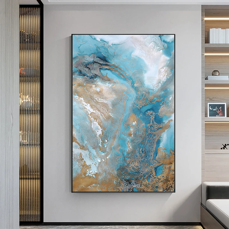 

Wholesale Abstract Colorful Crackle Design Canvas Print Posrers and Pictures Modern Artwork for Living Room Office Wall Decor