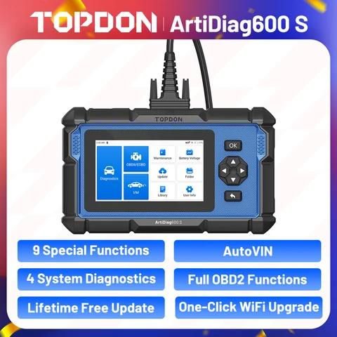 TOPDON ArtiDiag600S OBD2 сканер автомобильный диагностический инструмент считыватель кодов масло/BMS/ABS/SAS/EPB/DPF/TPMS/дразменная заслонка тестовое сканирование двигателя