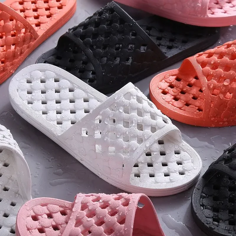 Мужские Нескользящие шлепанцы для ванной комнаты мягкие удобные домашняя Летняя