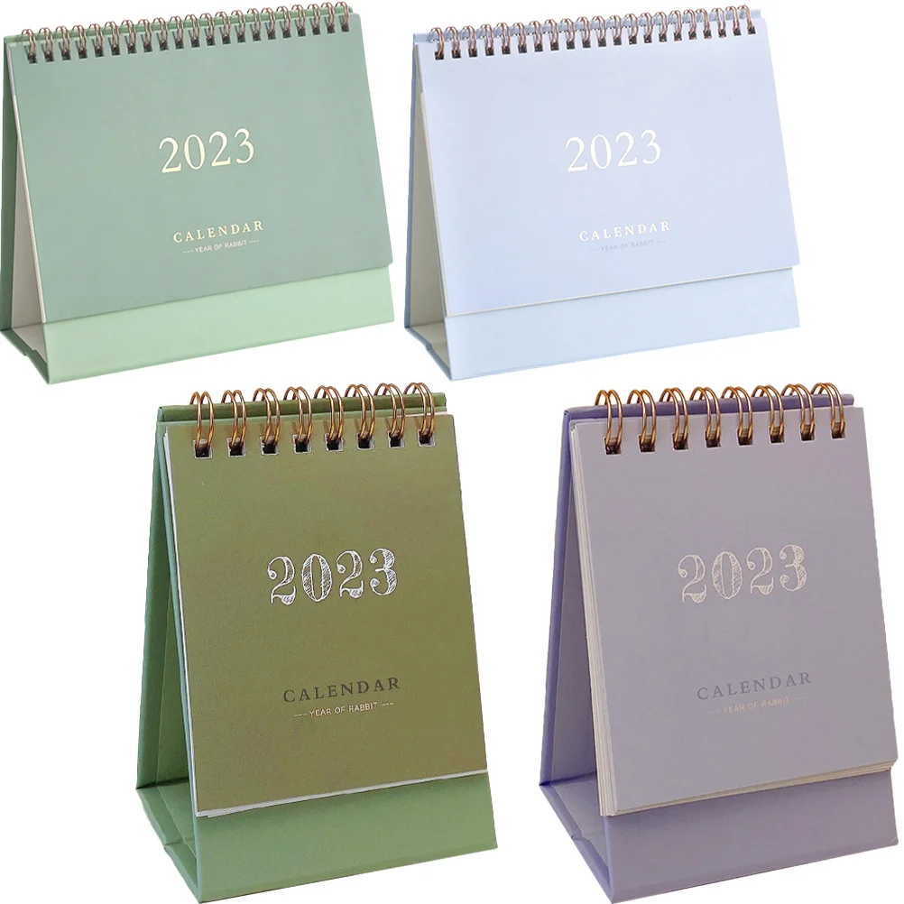 

Calendar 2023 Desk Standing Desktop Decor Schedule Mini Tabletop Planner Home Sheet Flipping Planning Free Spiral Paper Daily