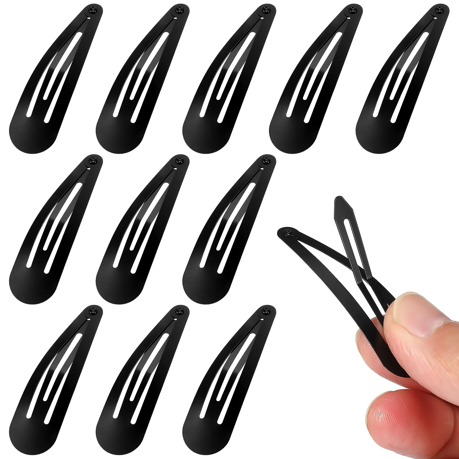 

50 Pcs Metal Snap Buttons Hair Clips Hairclips Black Accessories Barrettes Women Small Girls Styling Tools Miss