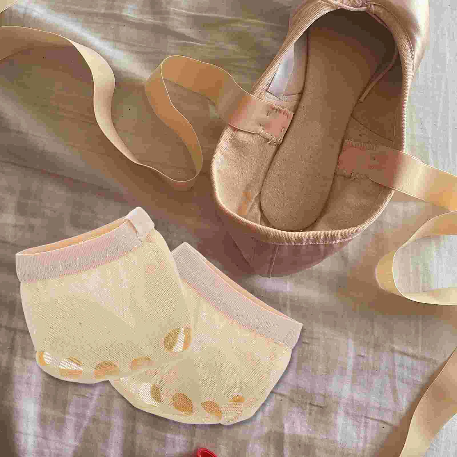 Балетные туфли с рукавами до половины пальца танцевальные стринги подошва