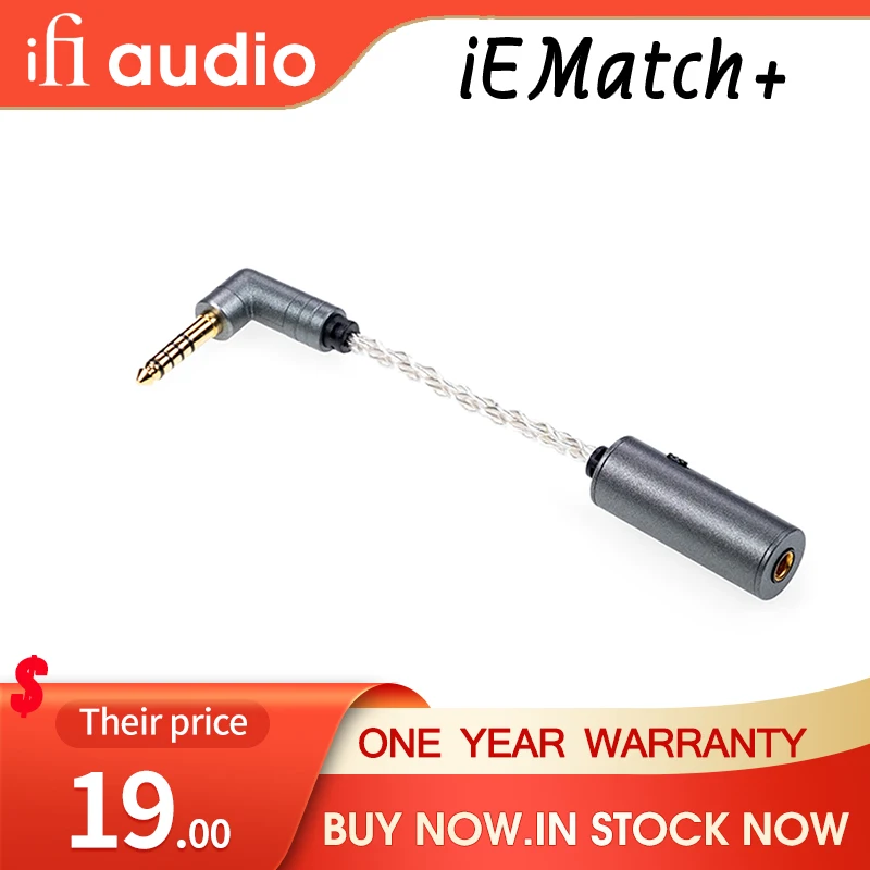 

iFi iEMatch+/4.4 Lossless Headphone Impedance Matcher Noise Reduction Attenuator Equalizer 2.5/3.5 to 4.4 mm Headphone Adapter