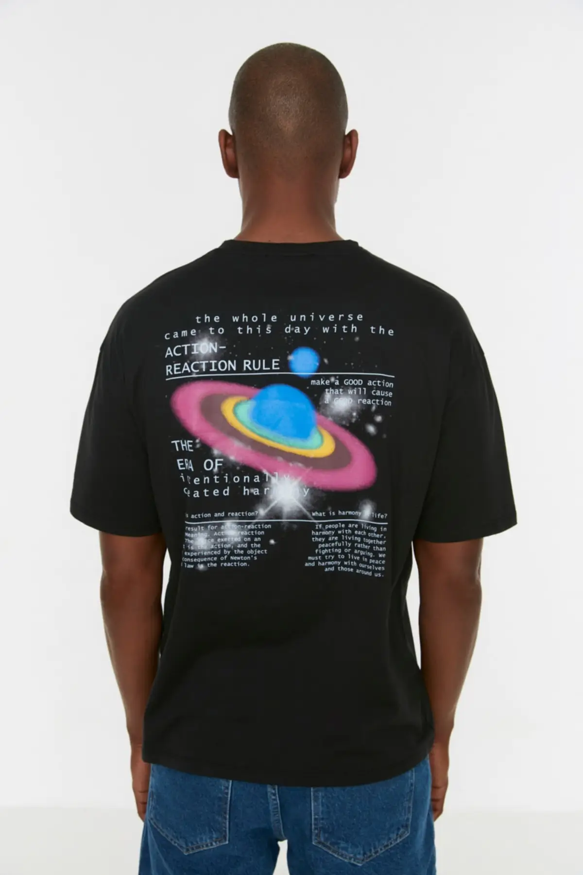 

Men's Relaxed Fit Bike Collar Short Sleeve Printed T-Shirt TMNSS22TS2277