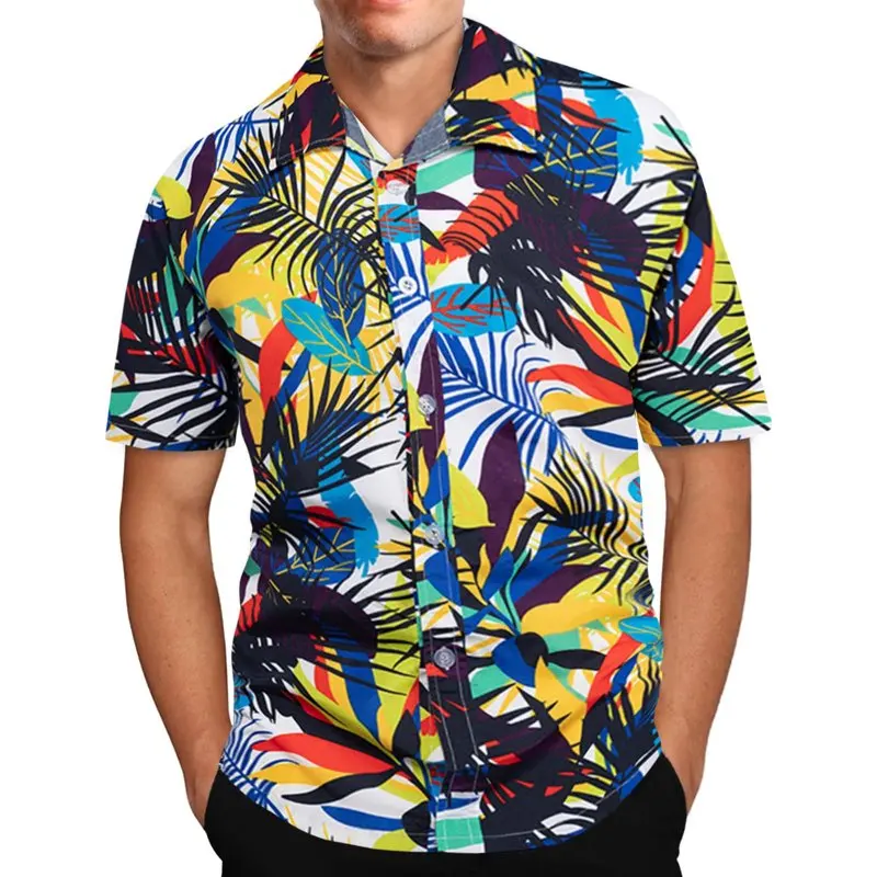 

Men`s Hawaiian Print Lapel Short Sleeve Shirt