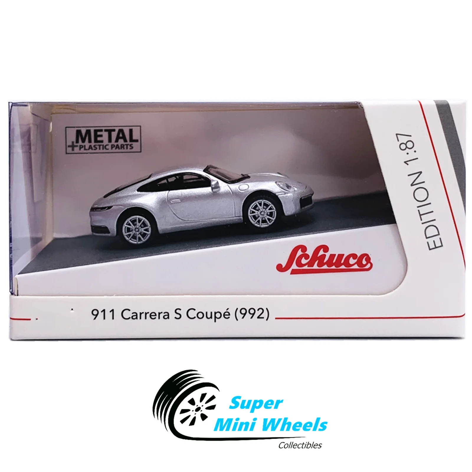 

Schuco 1:87 911 (992) Carrera S Coupe Silver DieCast Model Car Collection Limited Edition Hobby Toys