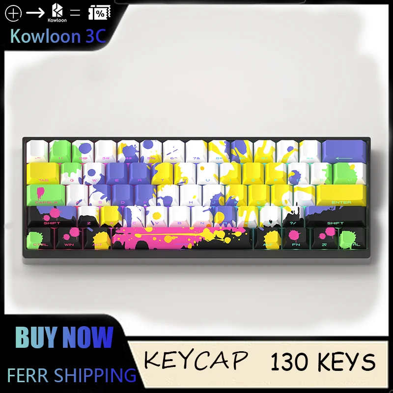 Колпачки для клавиш с граффити PBT оригинальная полупрозрачная боковой