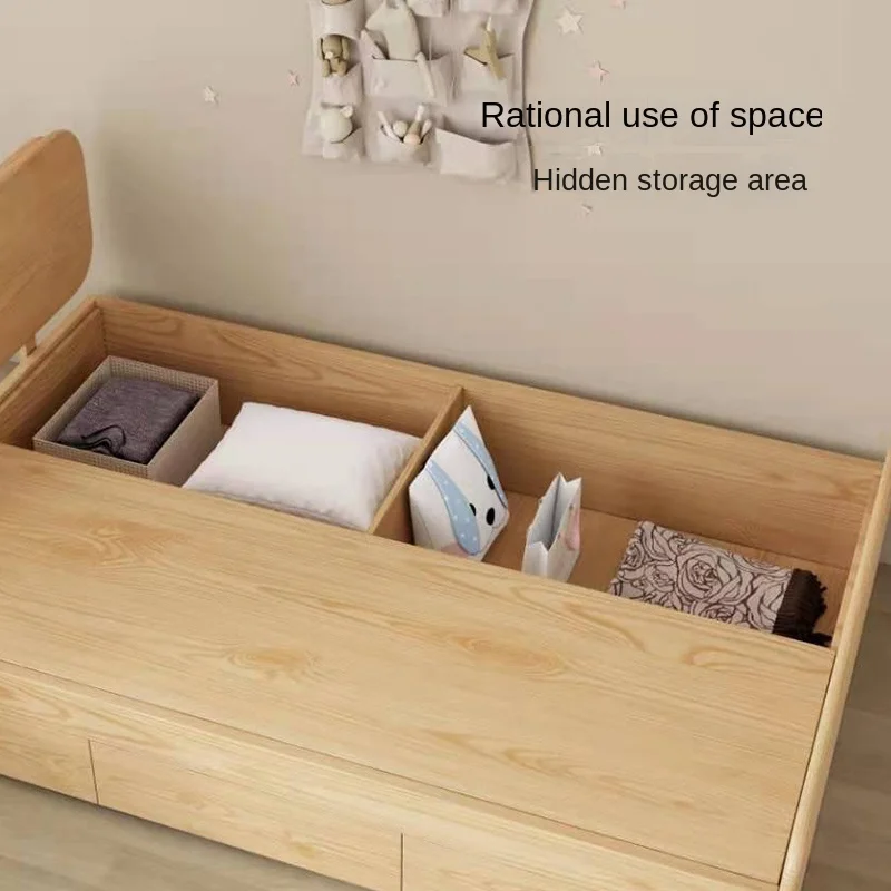 Детская кровать zq с ограждением односпальная 1 2 м домашняя для мальчиков и