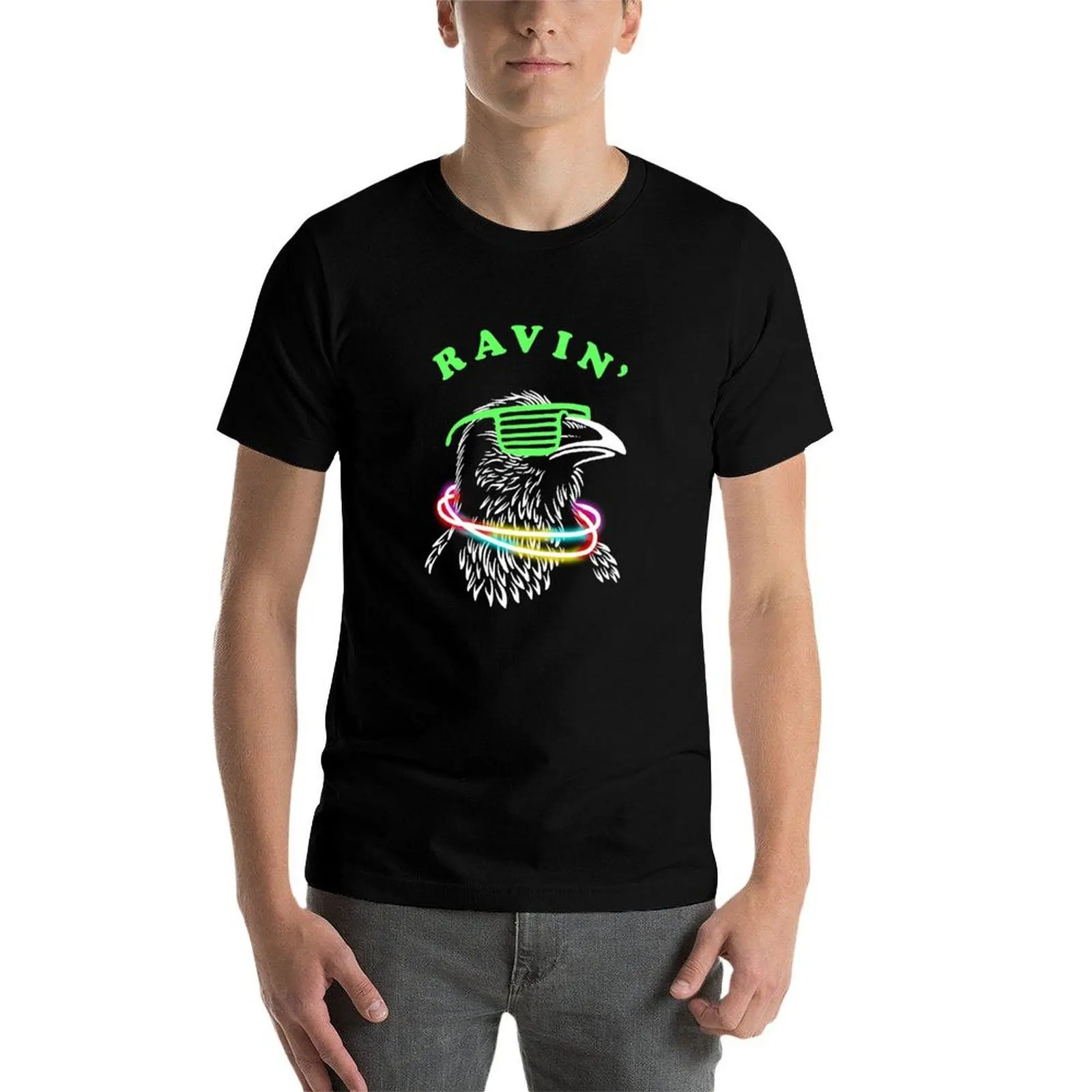 Фото Футболка Ravin Raven, футболка с индивидуальным принтом, мужская футболка с графическим рисунком, футболка №4