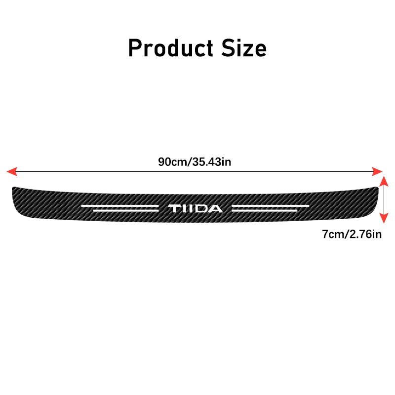 

Наклейка на порог автомобиля для Nissan Tiida C11X C12 C13 SC12 90 см, углеродное волокно, кожаное волокно, Автомобильный задний бампер, педаль, защита, наклейка