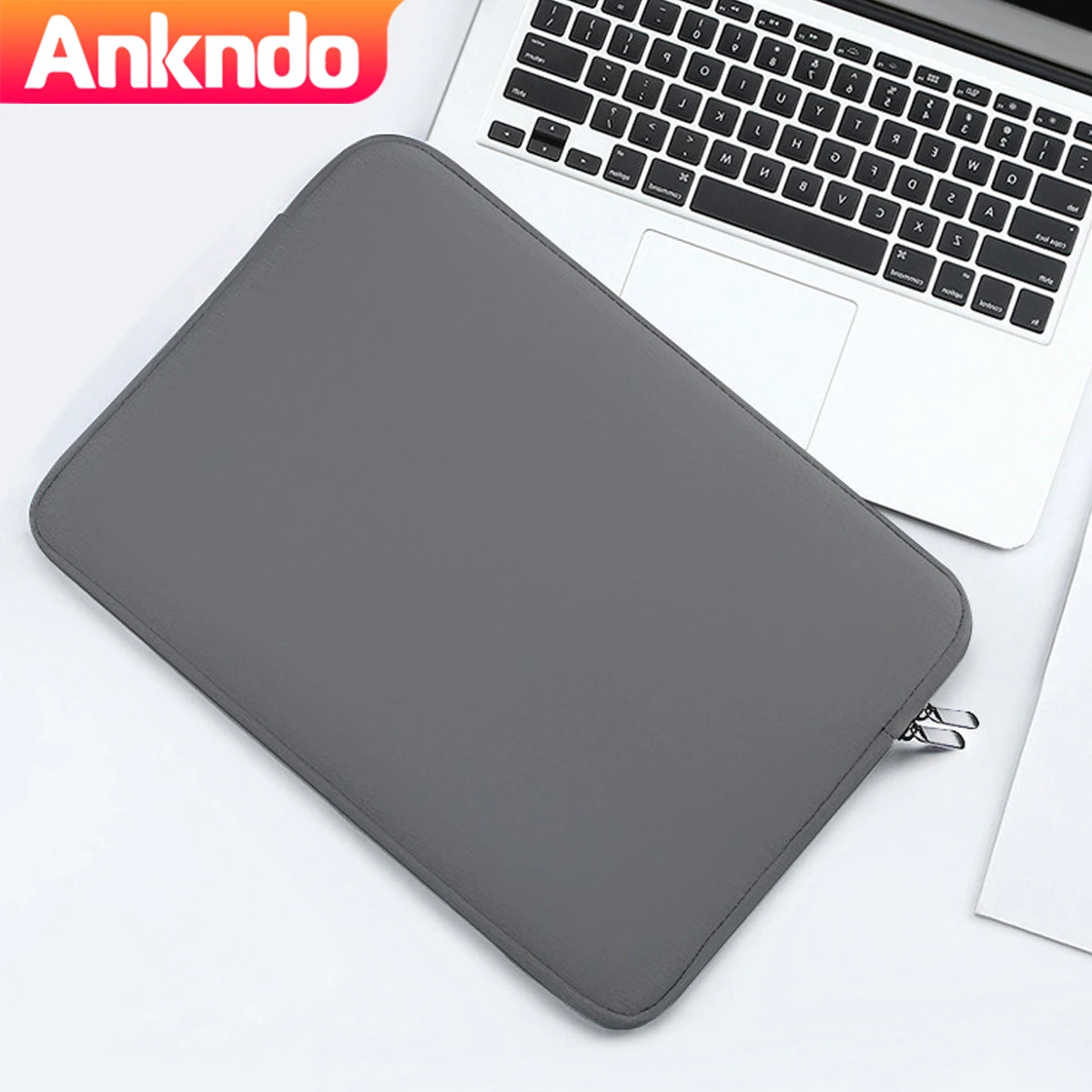 ANKNDO Laptop çantası Macbook Air 13 için M1 kılıfı haki gri çift fermuarlı 11 13 15 inç astar kol dizüstü pu köpük koruyun kese