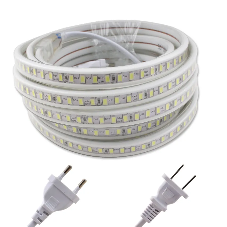 

220V LED Strip Light Flexible Diode Tape SMD 5730 120Leds/m 1-15 Meter IP67 Waterproof luces led For Outdoor Kitchen Living Room