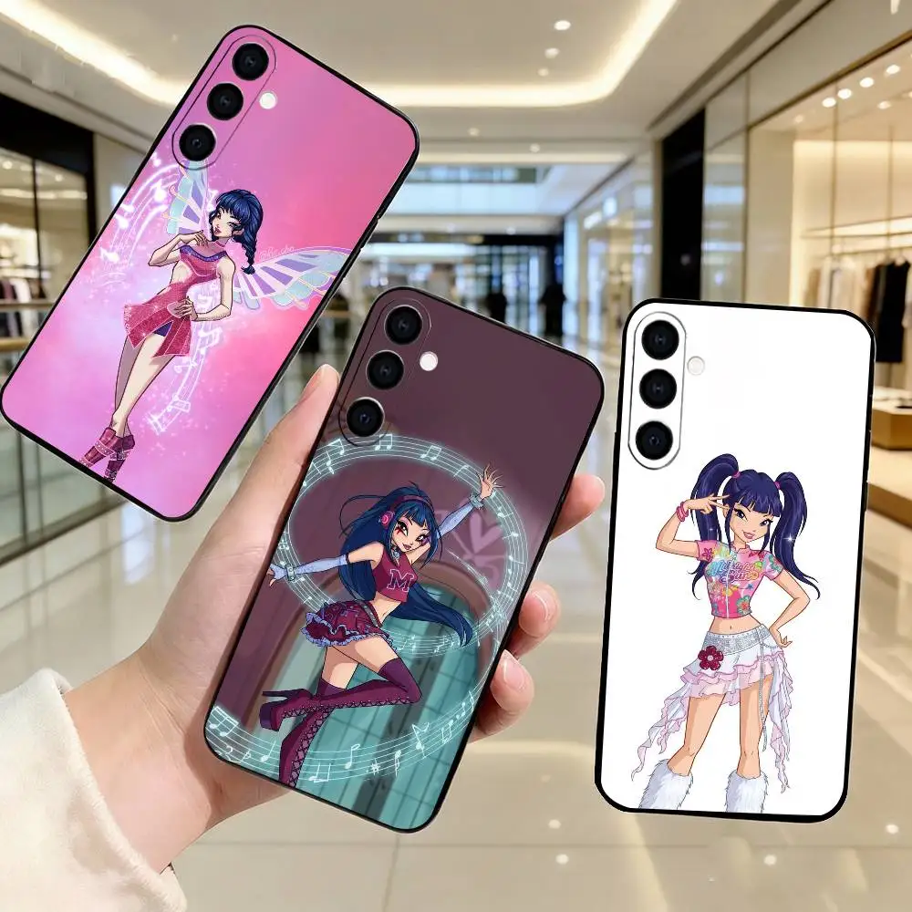 Фото Чехол для телефона W-Winx Clubs, черный, силиконовый, мягкий, для Samsung Galaxy A73, A72, A71, A70, A53, A52, A51 №1