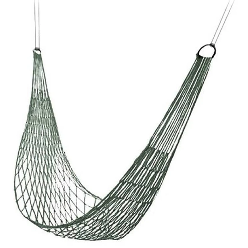 

Bold And Strengthen Hammock Outdoor Camping Travel Hammock Nylon Mesh Rope Canvas Hammock Hanging Bed With 2 Strings