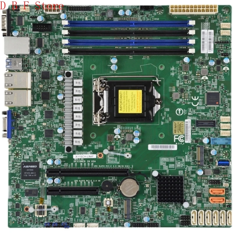 

X11SCH-LN4F Industrial Package Motherboard For Supermicro Single Server LGA-1151 E-2100 E-2200 C246 SATA3 (6Gbps) 4 RJ45