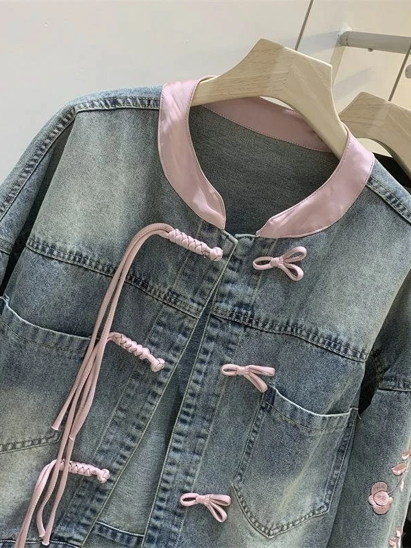 Джинсовое пальто Design Sense женское весенне-осеннее новое маленькое национальное