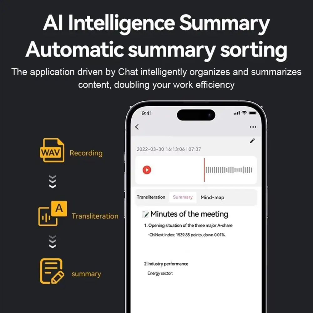 Диктофон с искусственным интеллектом аудиорекордер для звонков лекций встреч